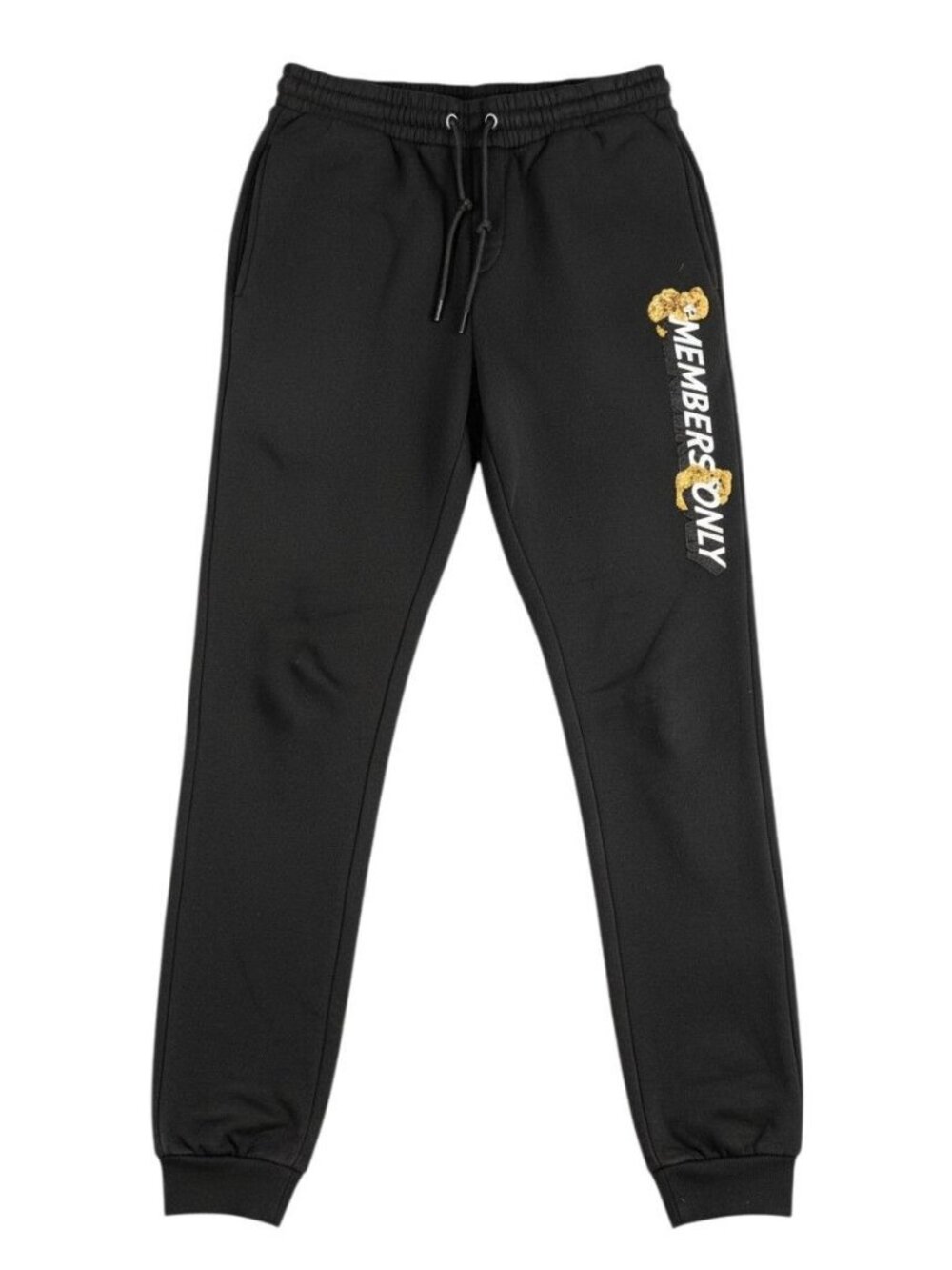 Members Only Black Jogger Sweatpants Teddy Bear Graphic Medium